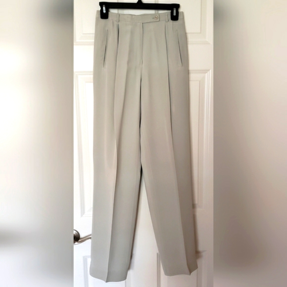 LIZ CLAIBORNE HIGH WASTED PLEATED LINED 100% SILK WOMEN'S PANTS